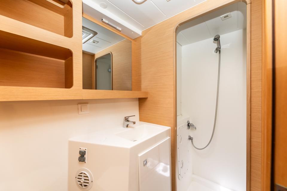 Private bathroom with a separate shower